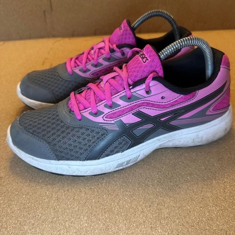 Asics Contend 4 Womens Running‎ Shoes Pink Charcoal Grey T791S Sneakers Size 9